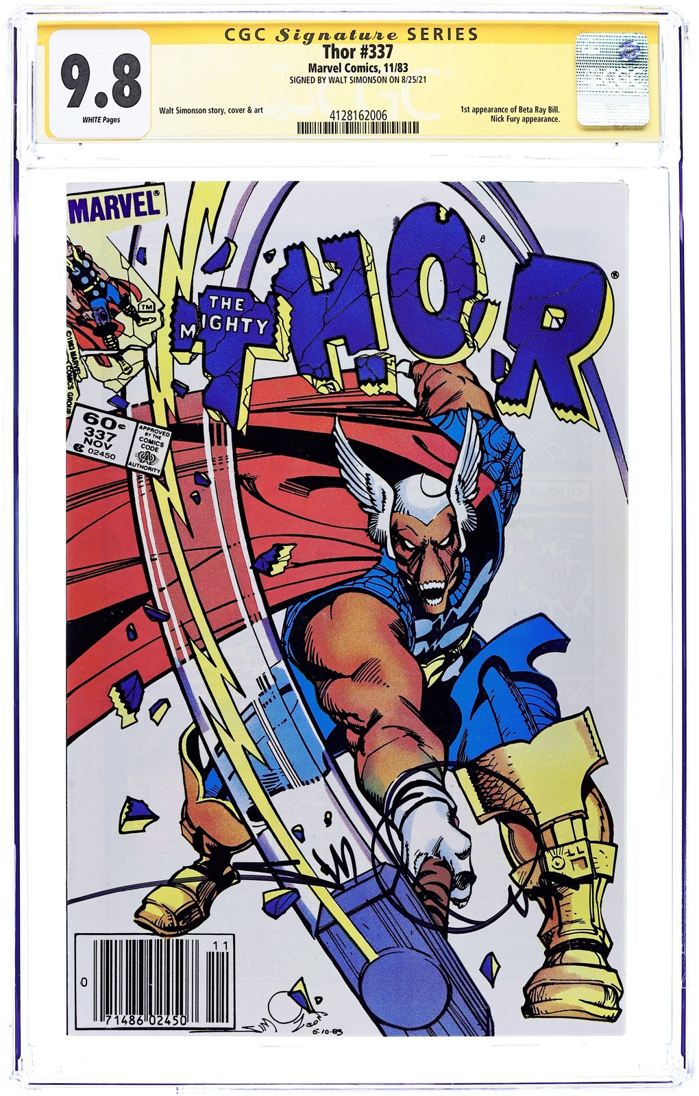 Thor #337N Newsstand Variant CGC 9.8 SS Simonson 1983 4128162006