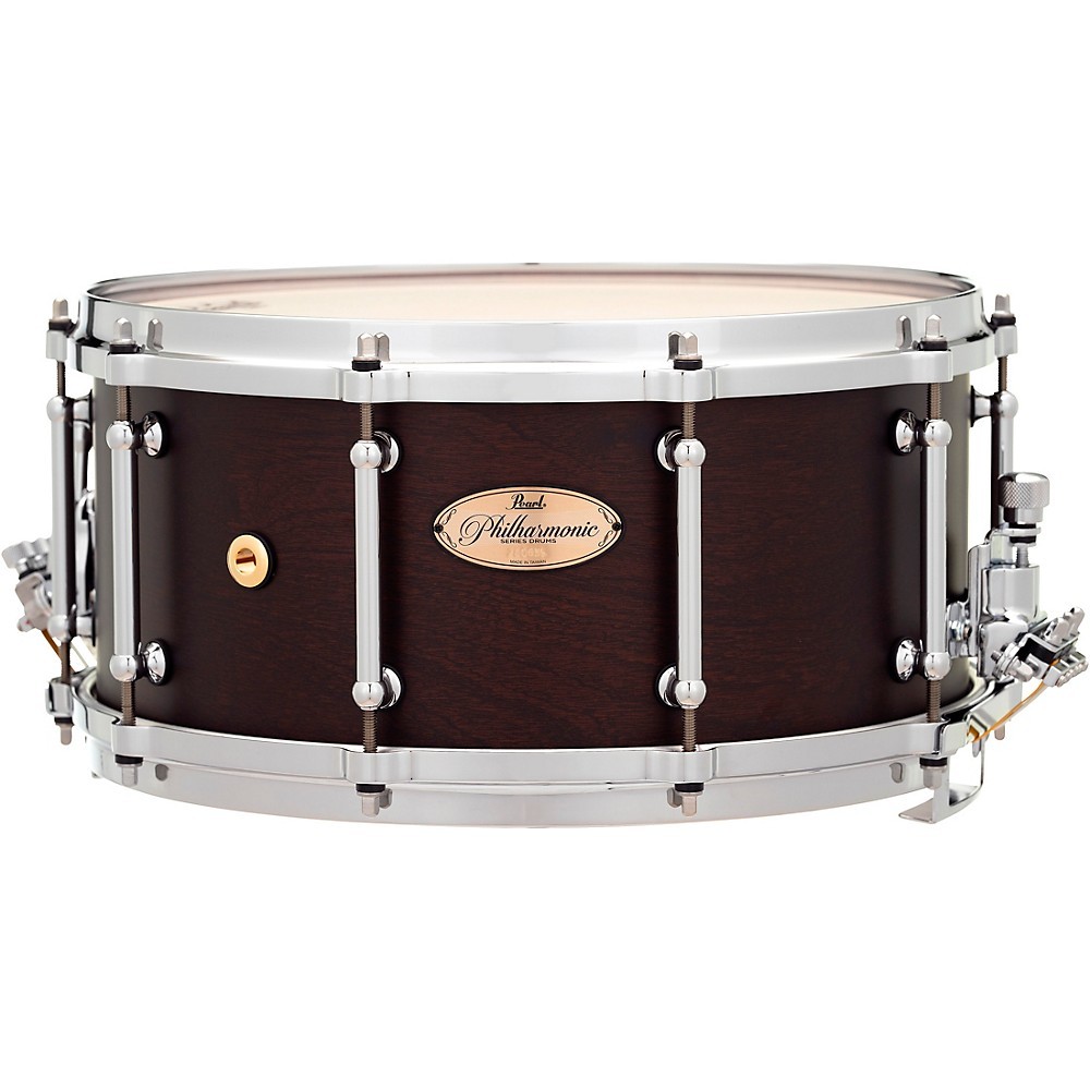 Pearl Philharmonic African Mahogany Snare Drum 14 x 6.5 in Matte Walnut Mahogany