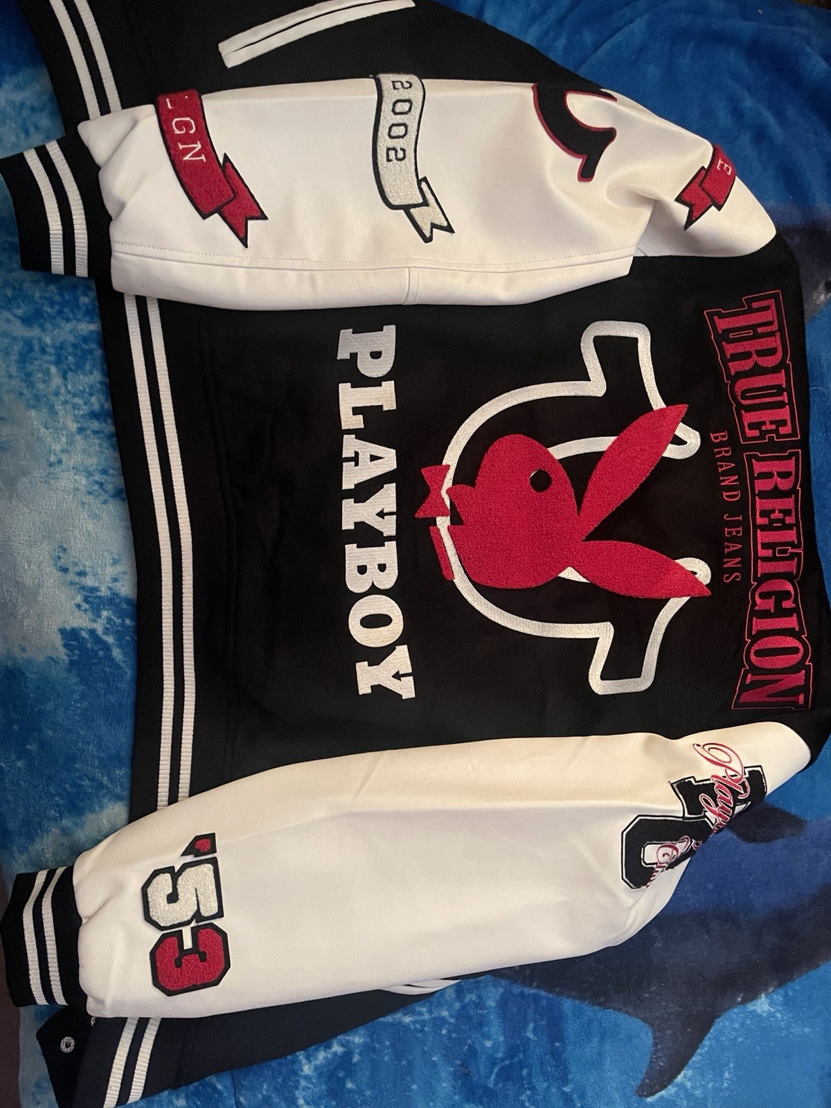 playboy x true religion varsity jacket