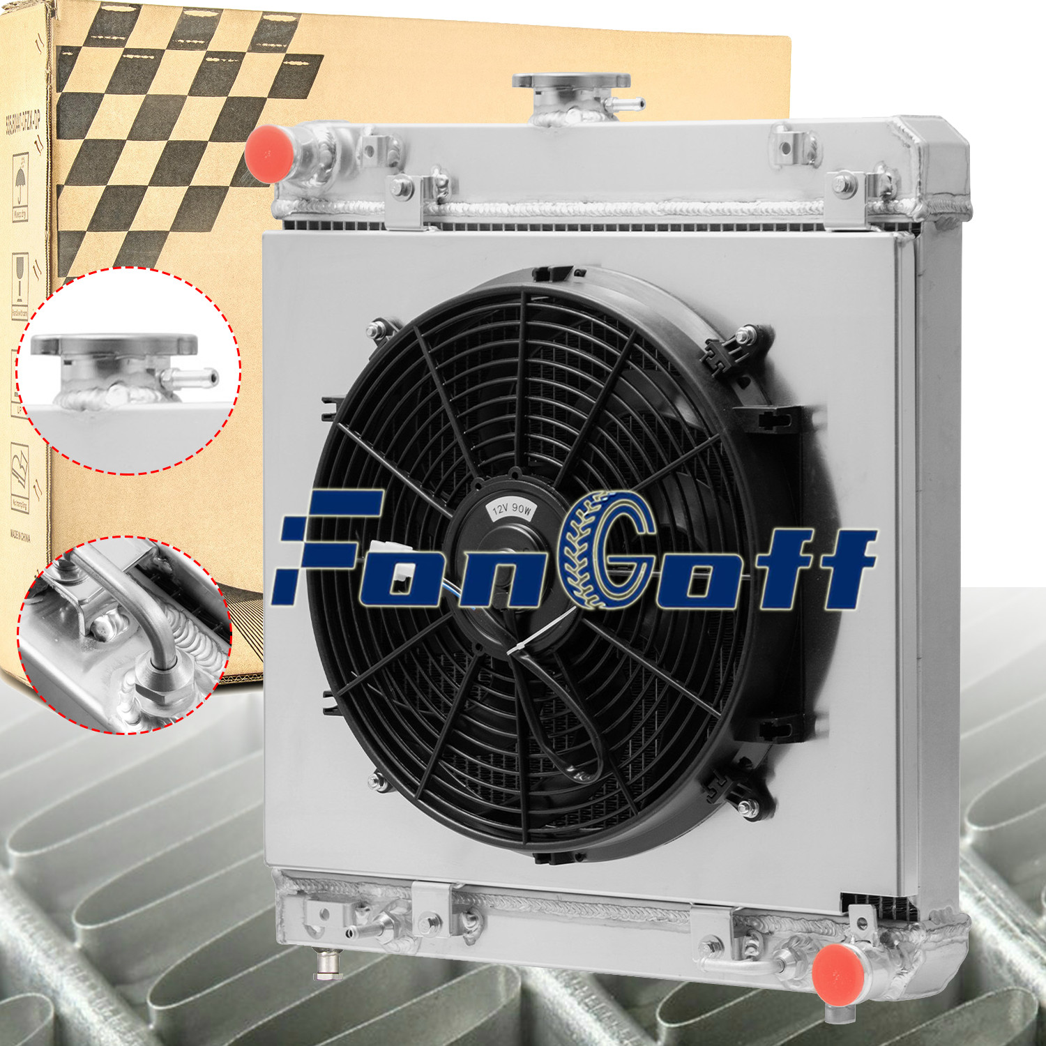 2 Rows Radiator Shroud Fan fits 76-85 Mercedes Benz S-Class W126 280S 78-85 W123