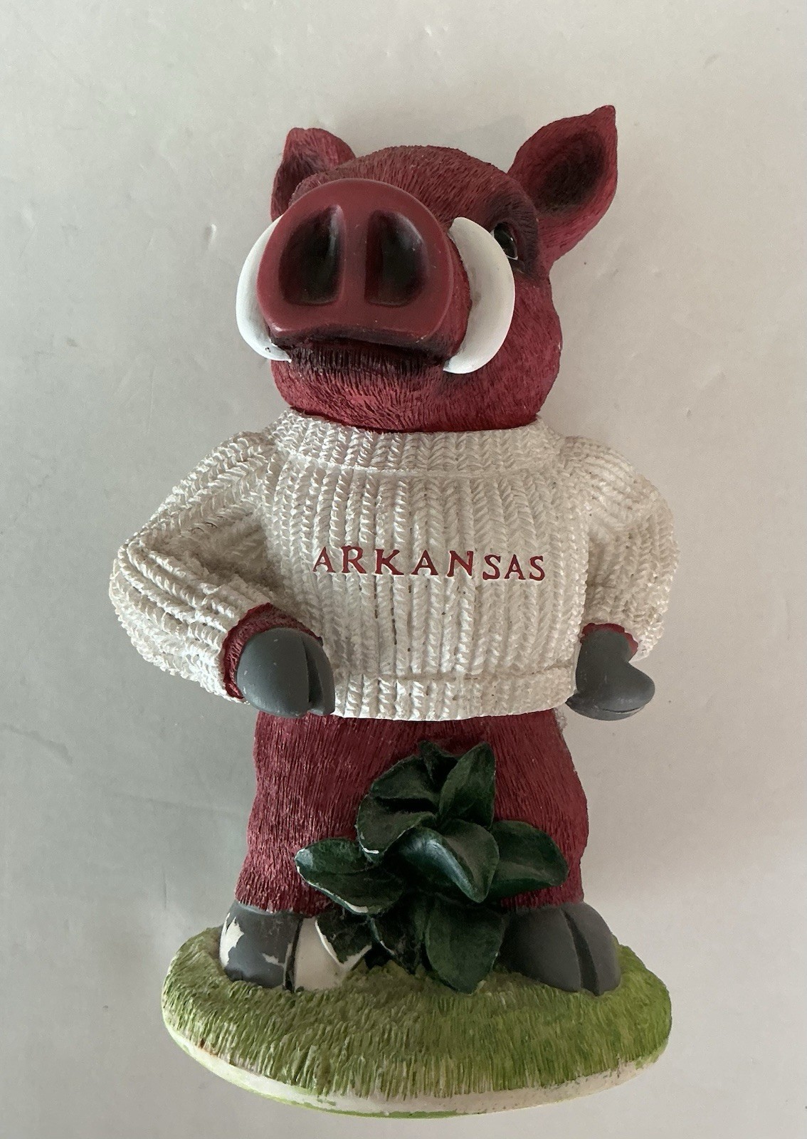 Vintage Arkansas Razorbacks BIG RED TUSK Figurine Coin Bank. 7” Resin