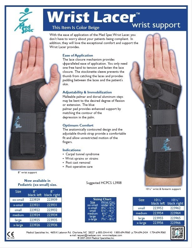 Wrist Support Suede Wrist Lacer BLACK, LEFT HAND-NEW IN BOX 10\