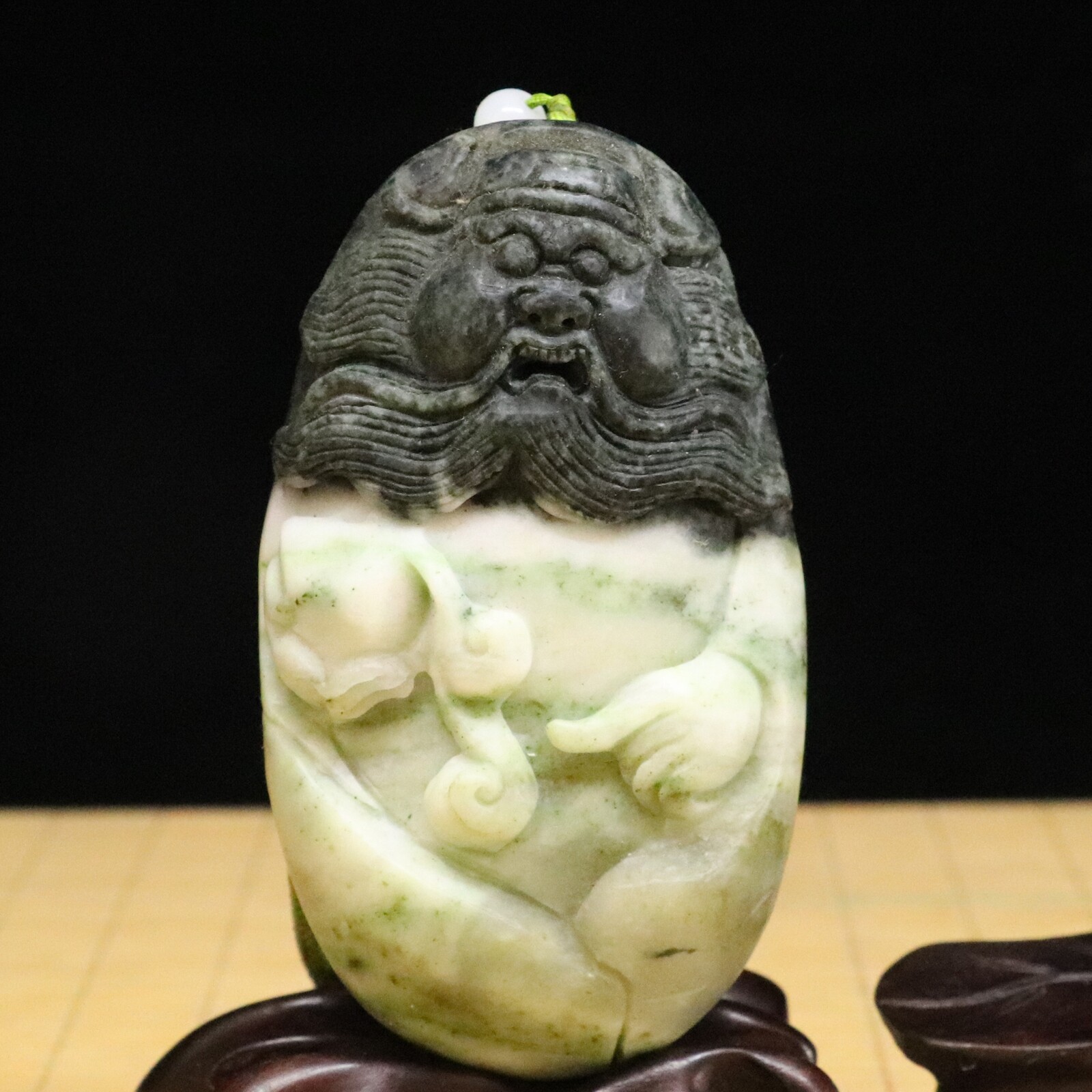 Chinese Natural Dushan Jade HandCarved Exquisite Zhong Kui Statue 92041