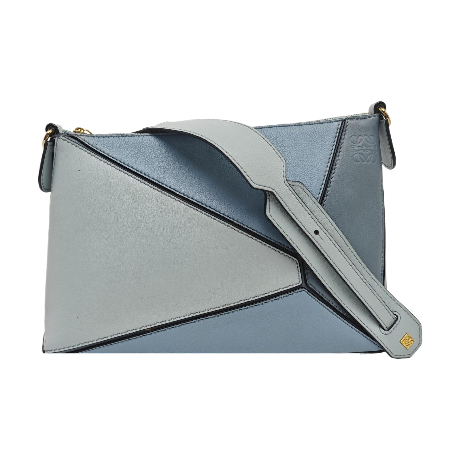 【Authentic】 LOEWE Puzzle Blue Leather Handbags (DDP)