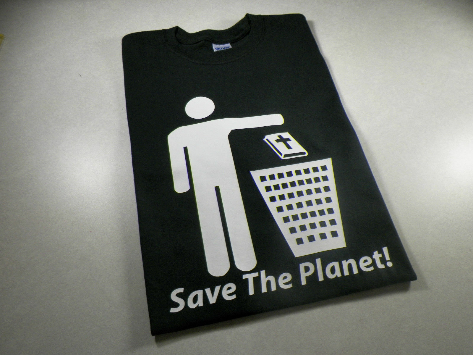Atheist Save the Planet trash Atheism Anti Religion evolution science T shirt Atheist Save the Planet trash Atheism Anti Religion evolution science T shirt