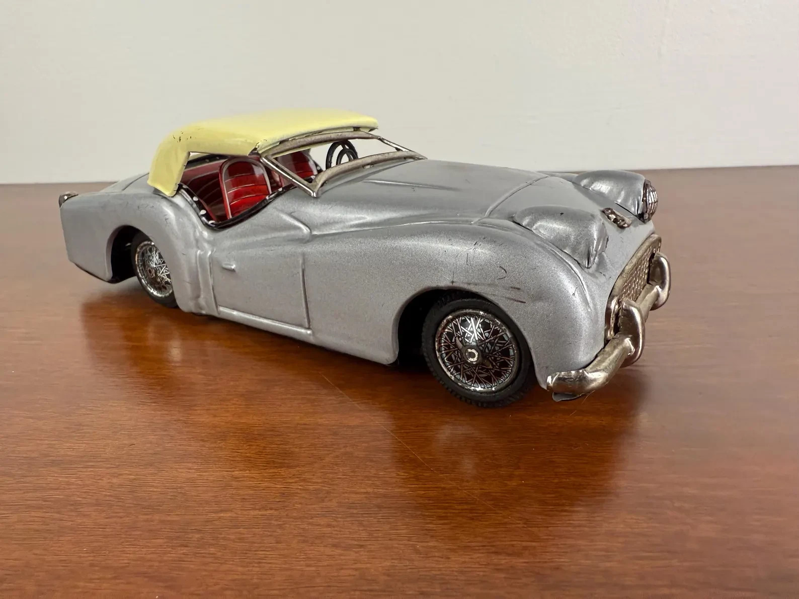Vintage Tin Triumph TR-3 Friction Car: Bandai Japan Collectible - Rare