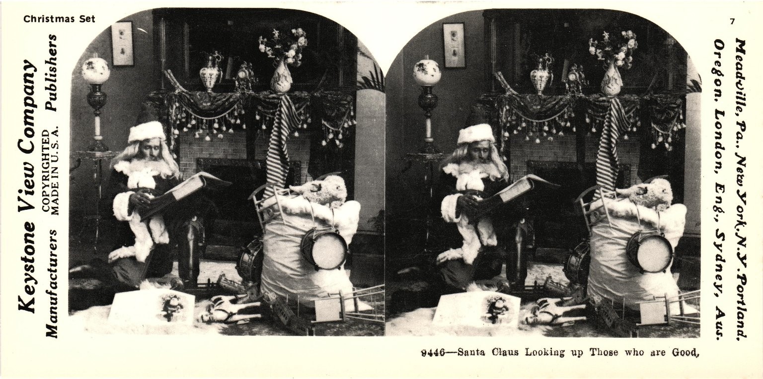 Santa Claus Looking Up Those Who Are Good Stereoview Keystone View Co 1978 Santa Claus Looking Up Those Who Are Good Stereoview Keystone View Co 1978