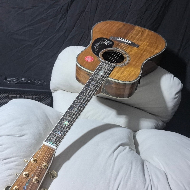 D-45 acoustic electric guitar all koa real abalone inlay bone nut with pickups