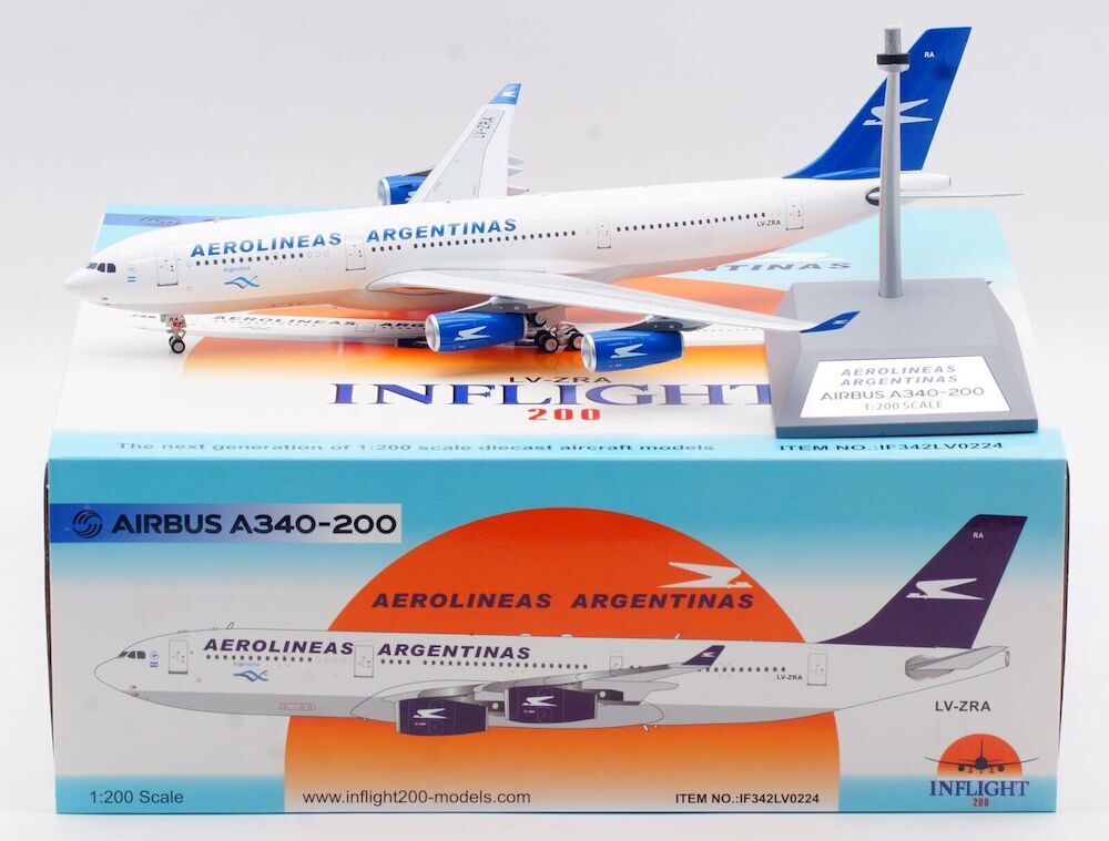 Inflight IF342LV0224 Aerolineas Argentinas A340-20 LV-ZRA Diecast 1/200 Model