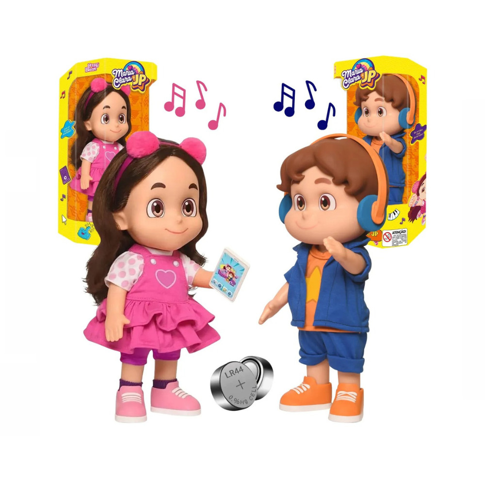 Maria Clara and JP Youtuber Doll Kit with 14 Original Phrases in Portuguese