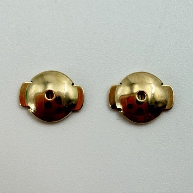 18k Real Gold La Pousette Earring Back Lock Pair Authentic 18karat Gold Pousette