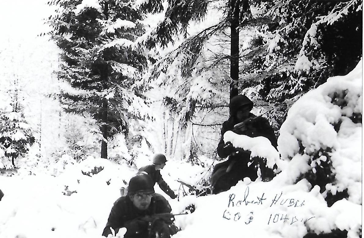 Robert Huber signed 4x6 photo WW II 104th Inf. \