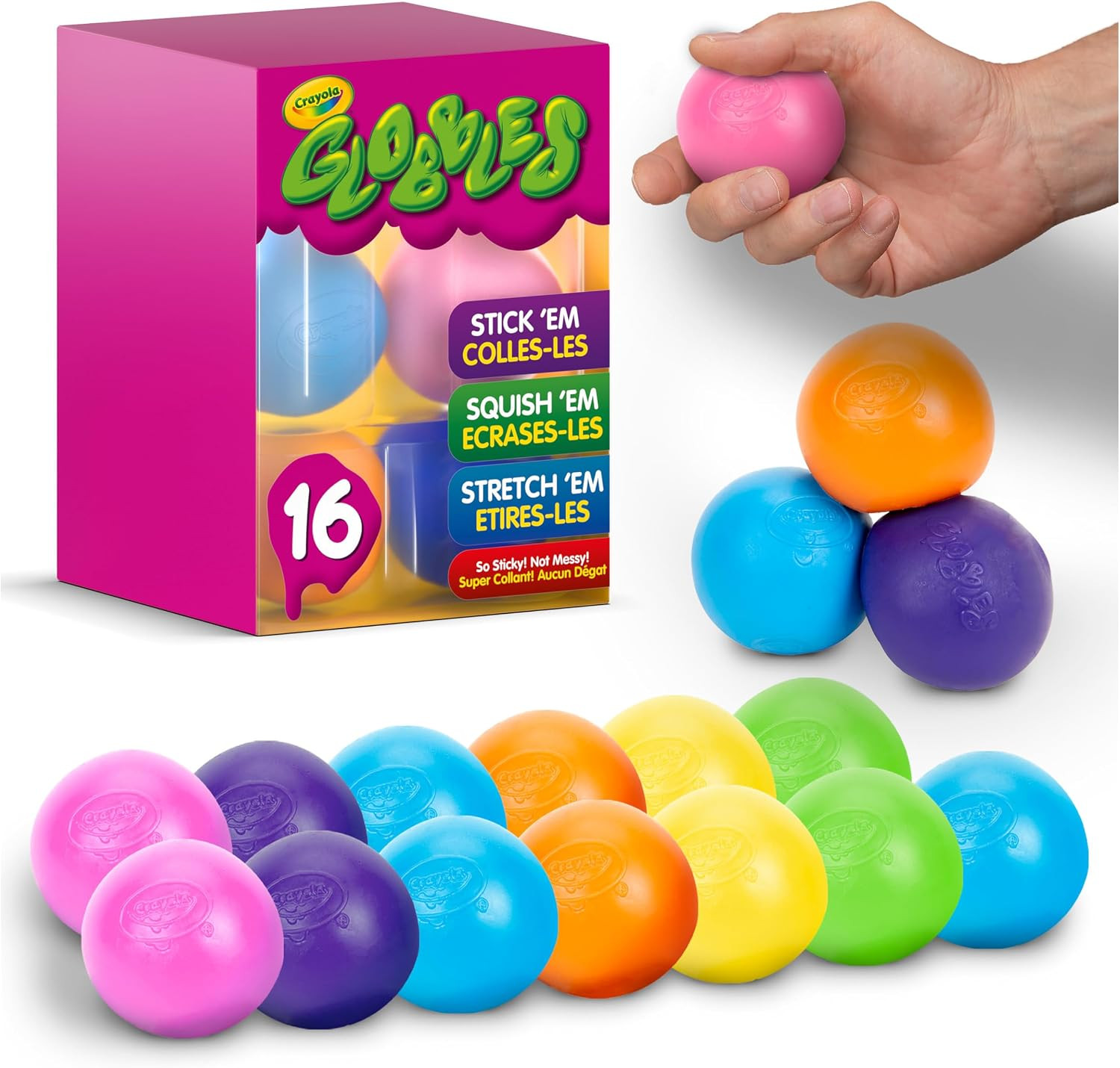 Globbles Squish Toys , Sticky Stress Ball for Adults & Kids, Squishy