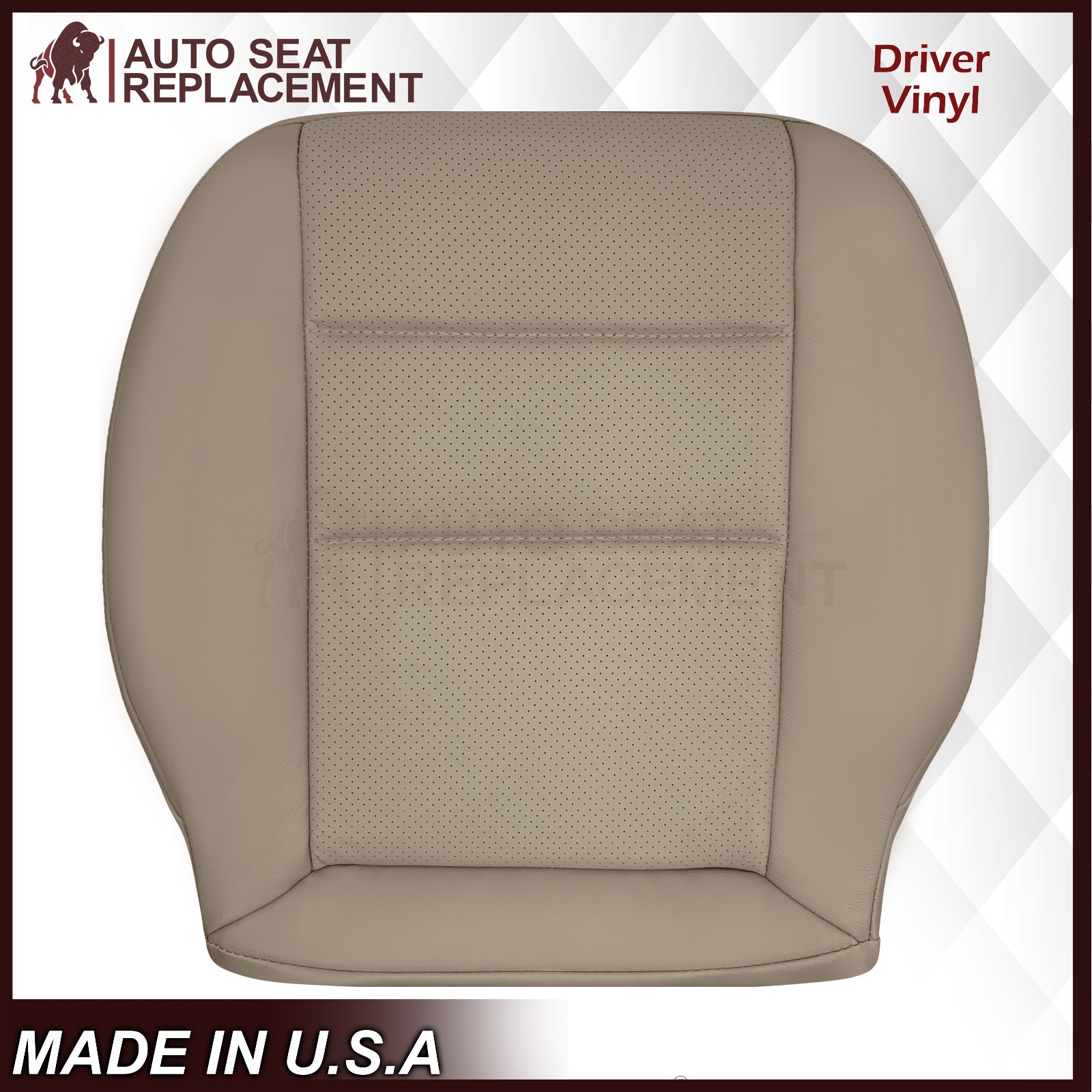 2008-2015 For Mercedes Benz GLK Driver Side Bottom Syn. Leather Seat Cover Tan