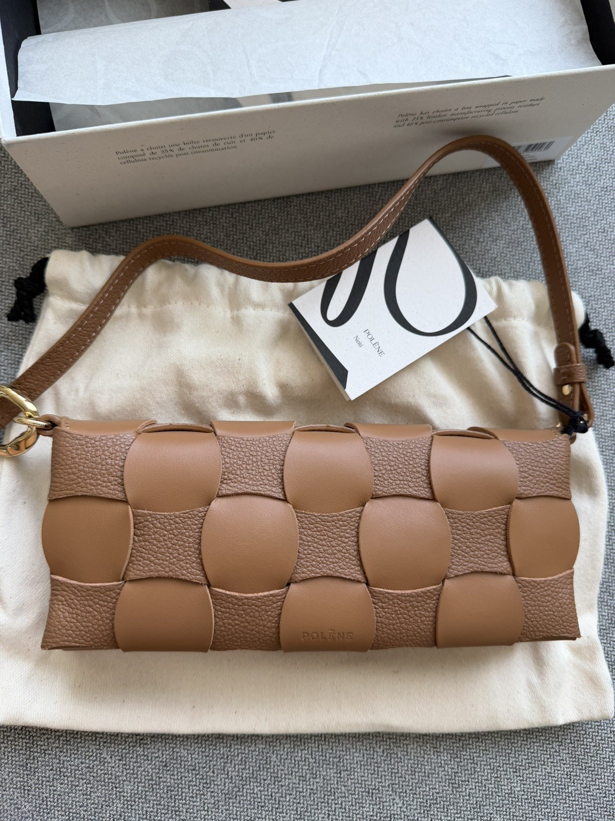 Polène Clutch Bag New with Tag, Dust bag, box - Neiti (Camel)
