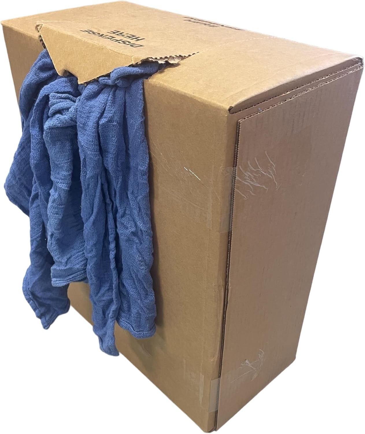 25lb Recycled Blue Huck Towels-Cotton Cleaning Rags Approx. ~200 Reusable Cloths