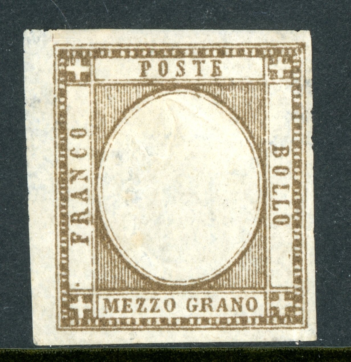 Italy 1861 Neapolitan Provinces ½g Brown Vigennete Inverted Scott #20c Mint L391