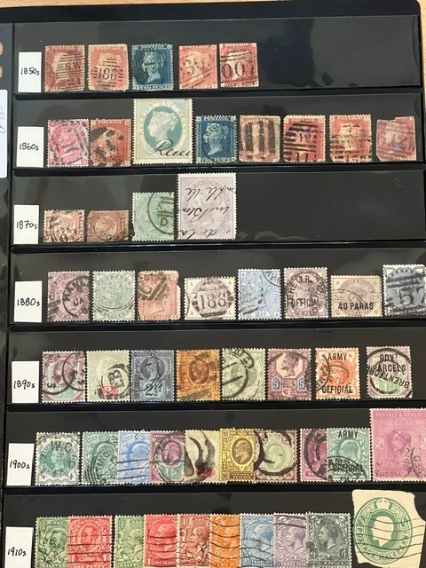 Great Britain 1850s-1950s Collection of Used in Stock Sheet 9X211S