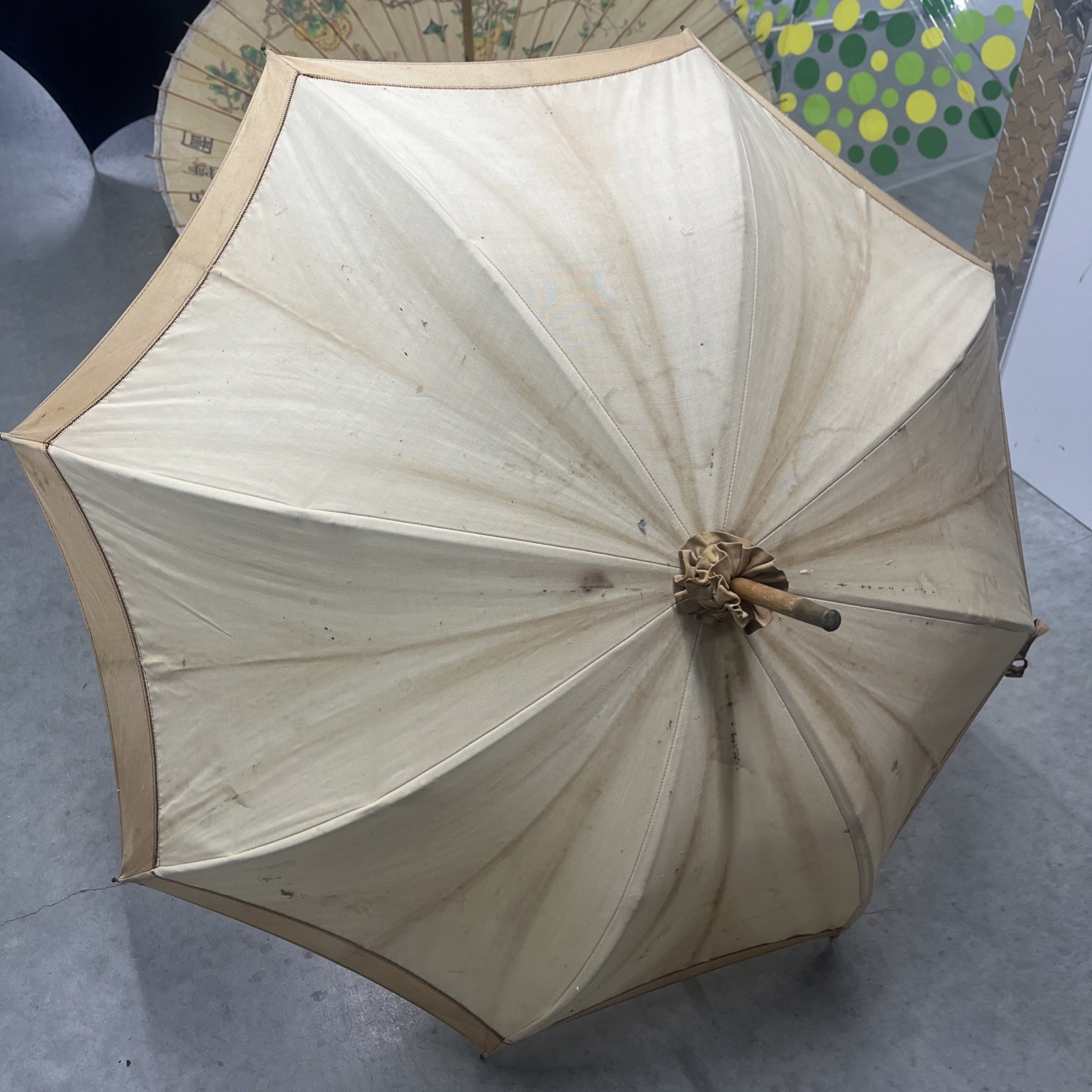 Vintage Victorian Parasol Umbrella Rare Distressed 1900s 