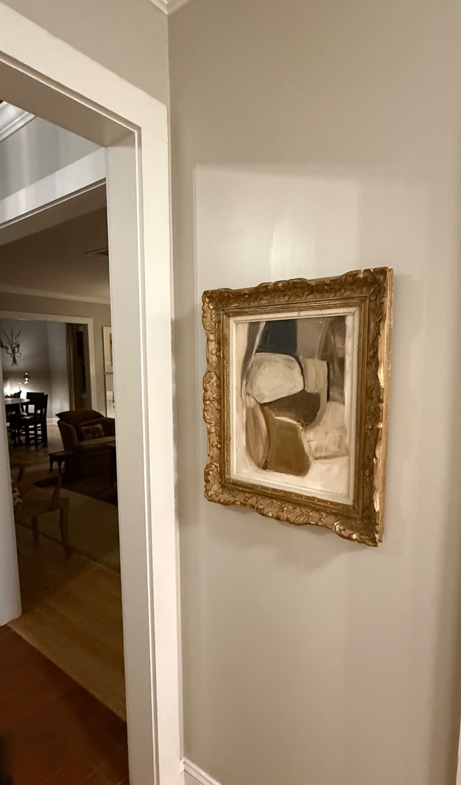 Amanda Carol Eck original abstract oil painting in vintage French frame