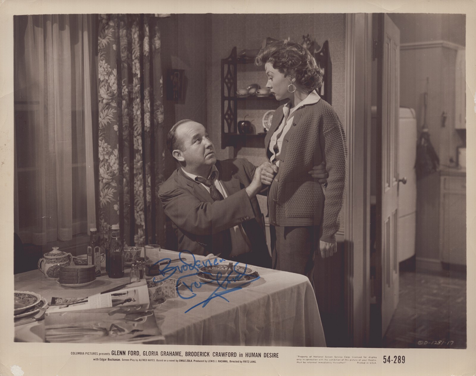 BRODERICK CRAWFORD - AUTOGRAPHED SIGNED PHOTOGRAPH
