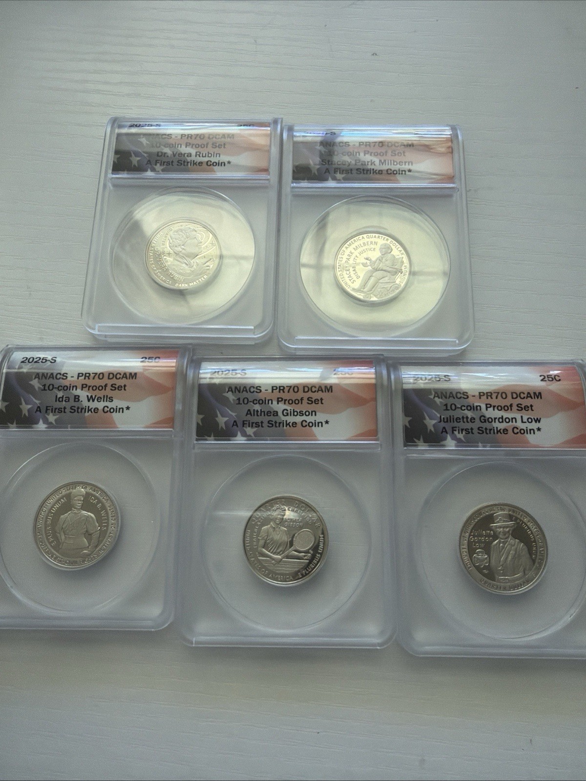 2025 S Proof Quarter 5 Coin Set Advanced First Strike ANACS PR70 DCAM 2025 S Proof Quarter 5 Coin Set Advanced First Strike ANACS PR70 DCAM
