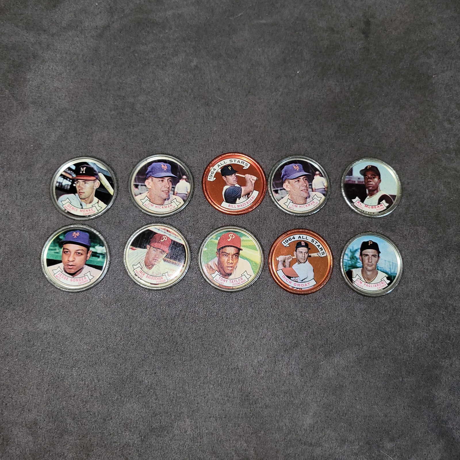 1964 Topps Baseball Coin Lot (10) Groat Hickman Pagliaroni Gonder CF 12423 1964 Topps Baseball Coin Lot (10) Groat Hickman Pagliaroni Gonder CF 12423