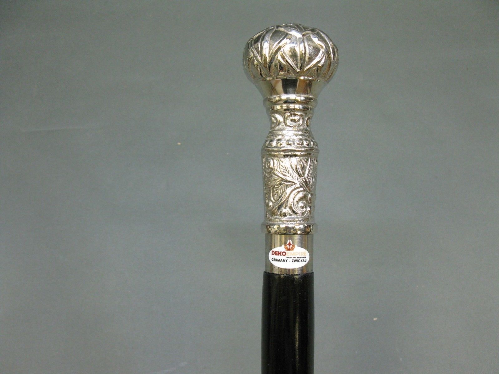 Antique Walking Cane Wooden Walking Stick Silver Brass head Handle Knob Style 