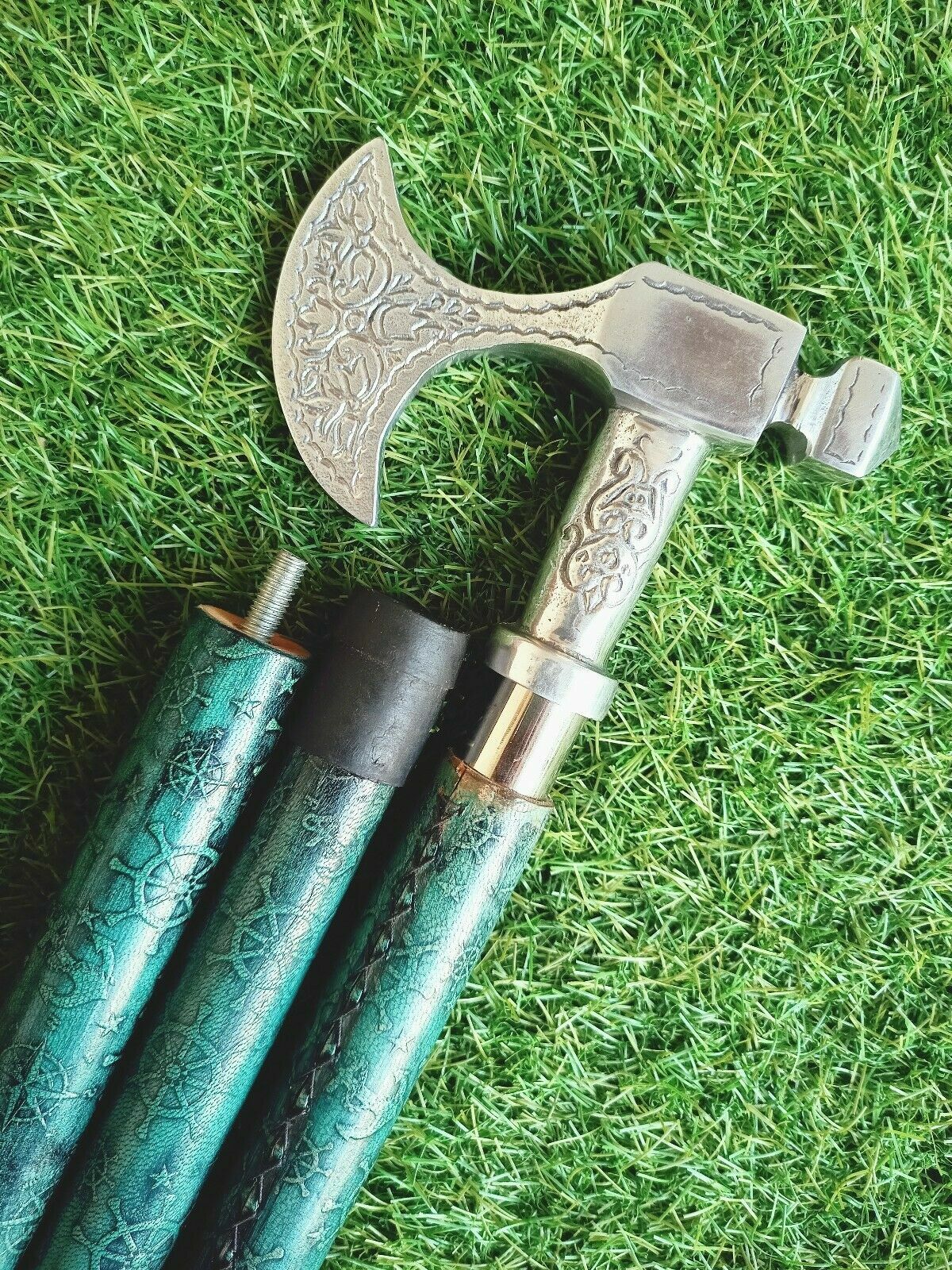 Vintage Swaine Adeney Walking Stick Cane Leather Handle Horn Tipped