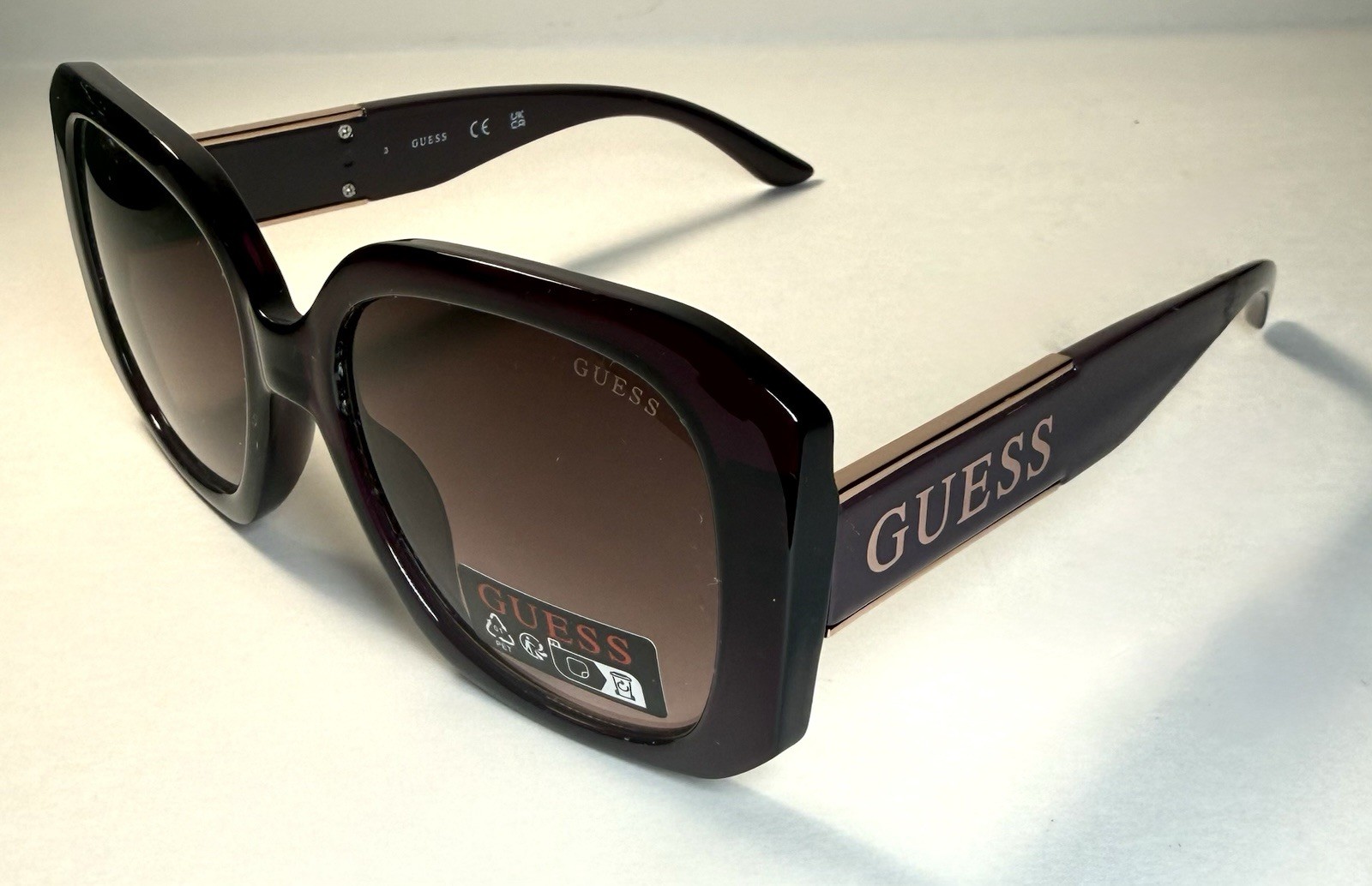 NEW GUESS Classic Purple Rose Gold Logo GO00074 Sunglasses + Case