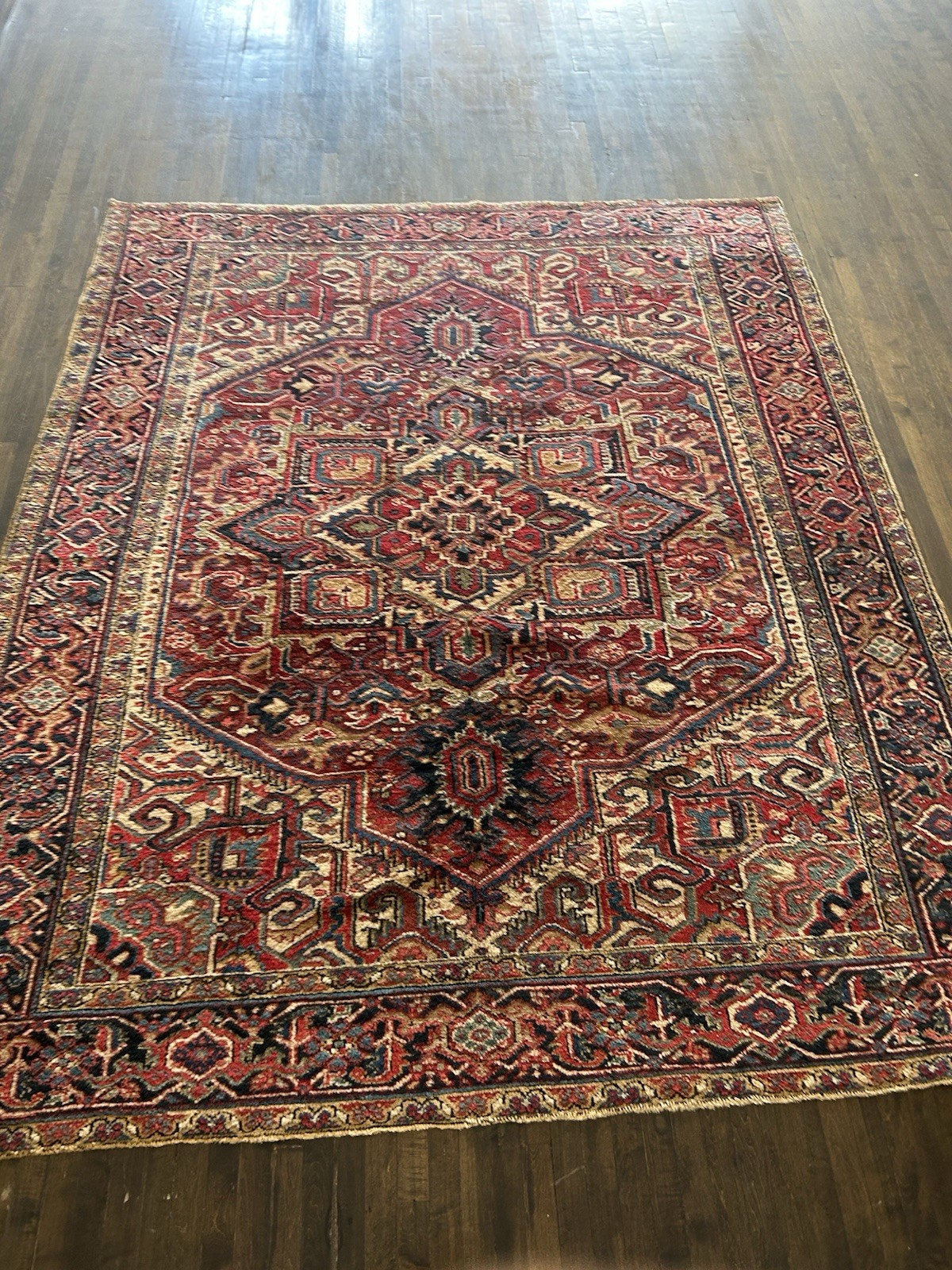 Perfect Vintage Village Heriz In Mint Condition 8’2x9’5 Gorgeous Natural Hues Perfect Vintage Village Heriz In Mint Condition 8’2x9’5 Gorgeous Natural Hues