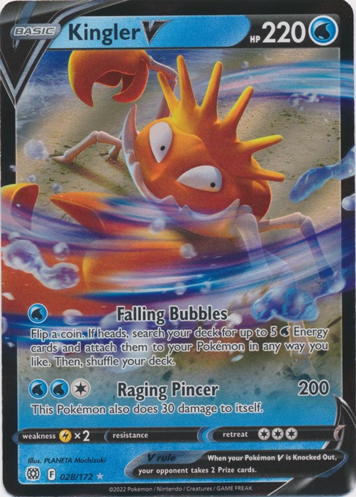 Holo Kingler V 028/172 Ultra Rare SWSH09: Brilliant Stars