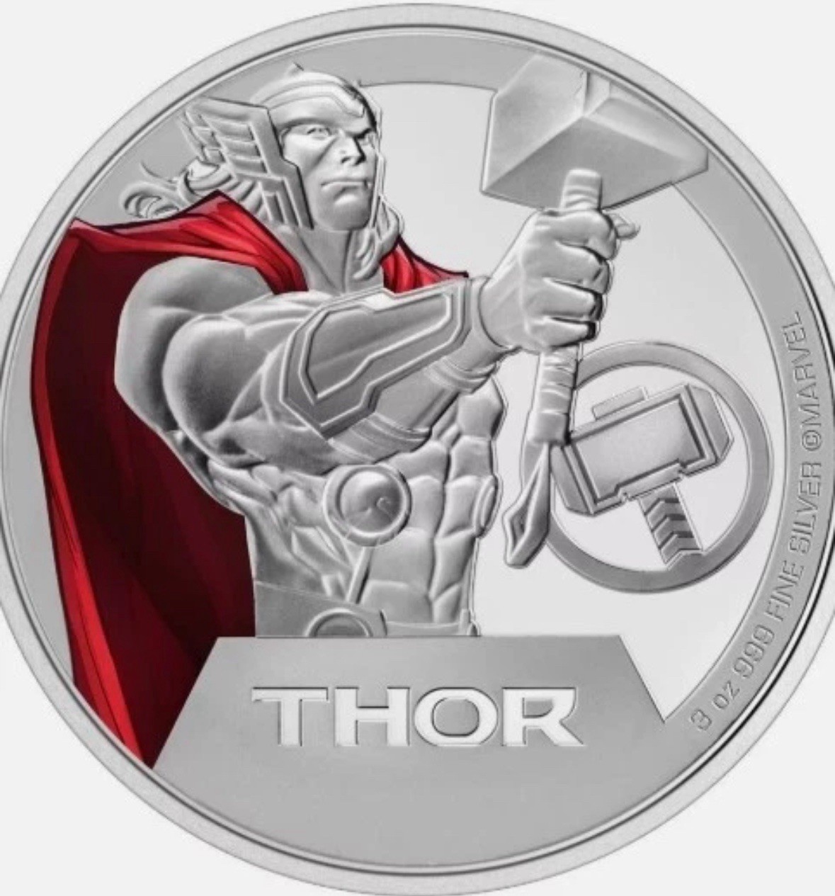 2023 Niue Marvel Universe Thor $10 Colorized 3OZ .999 Fine Silver Coin Limited