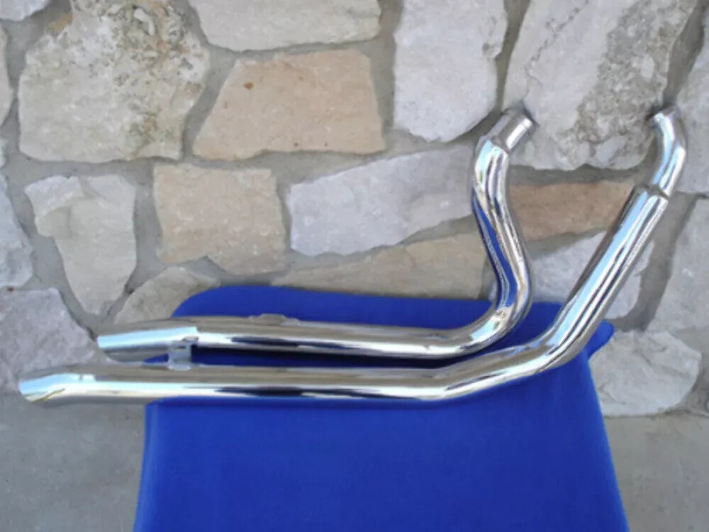 SHORT SHOOTER DRAG PIPES FOR SOFTAIL 86-03 CHROME BIG GROWL CUSTOM 2 1/4\