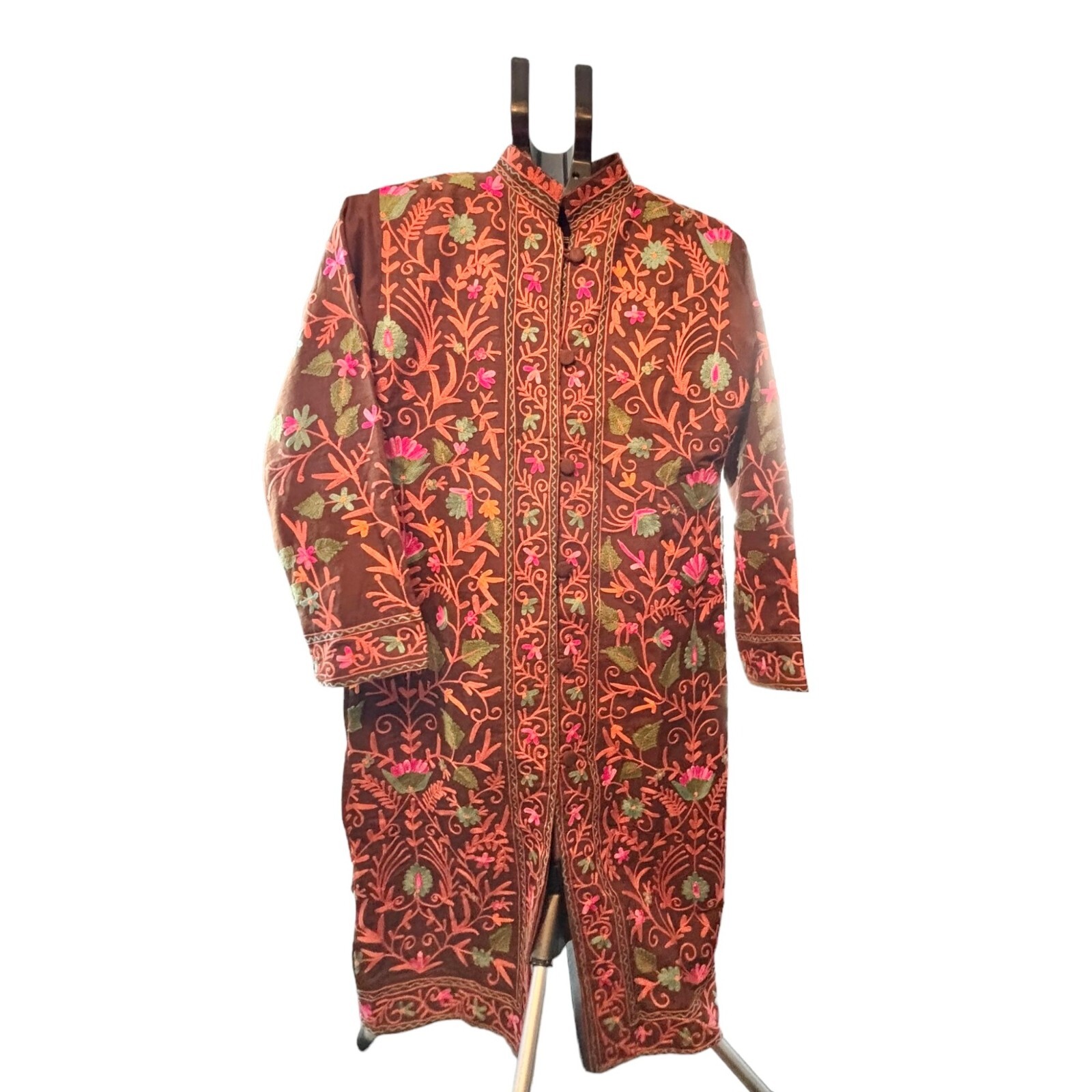 Amazing Vintage Beautiful Antique Eastern Indian KashmirI Floral Handmade Multi