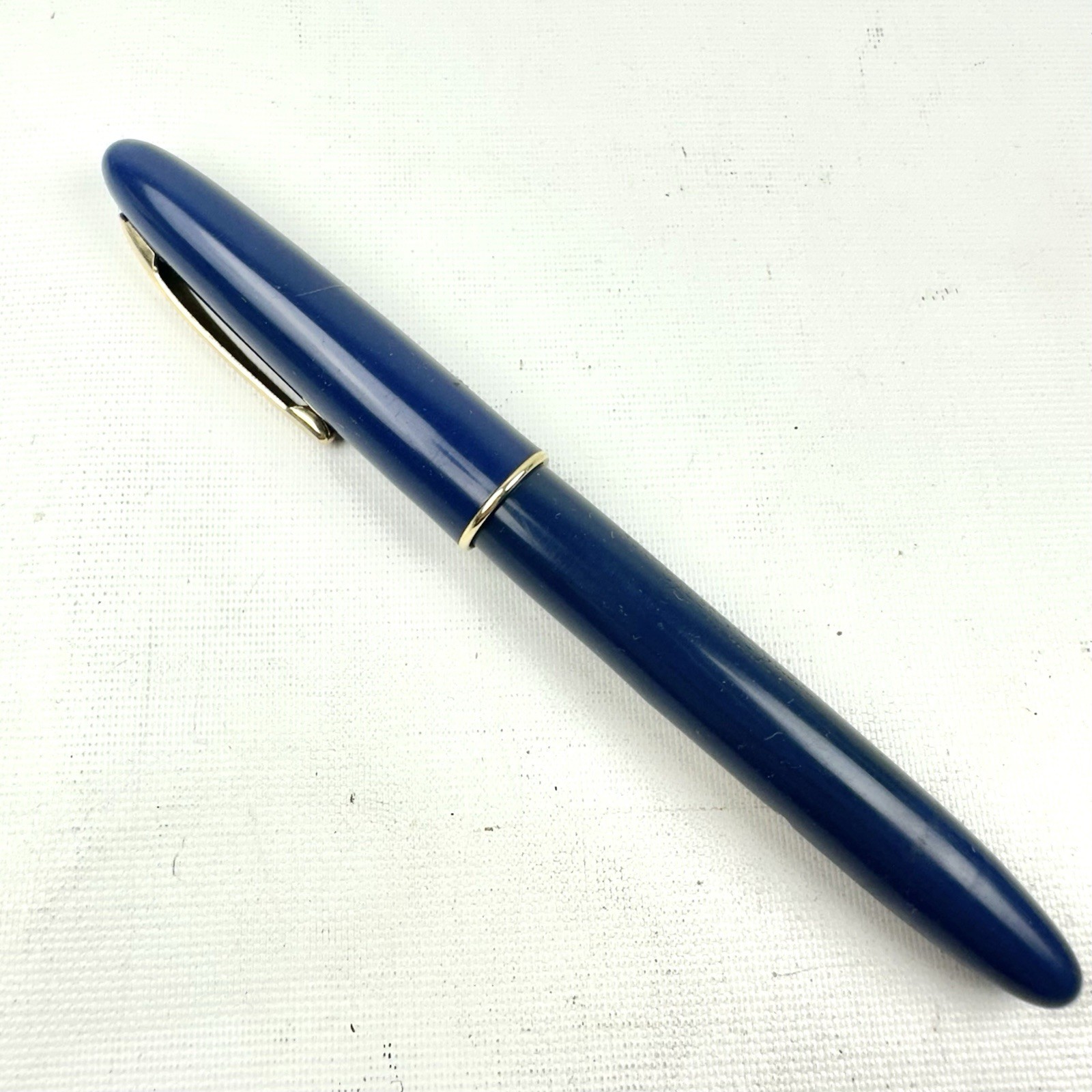 Vintage Blue Sheaffer Craftsman Fountain Pen Lever Restored 14k Fine Point Nib