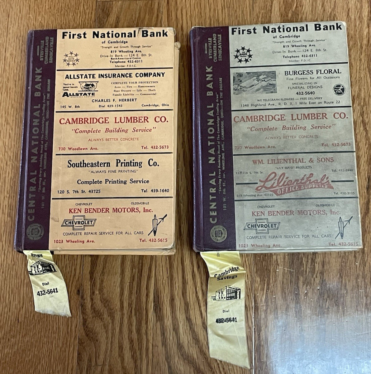Vintage Cambridge Ohio 1966 & 1967 City Directory 