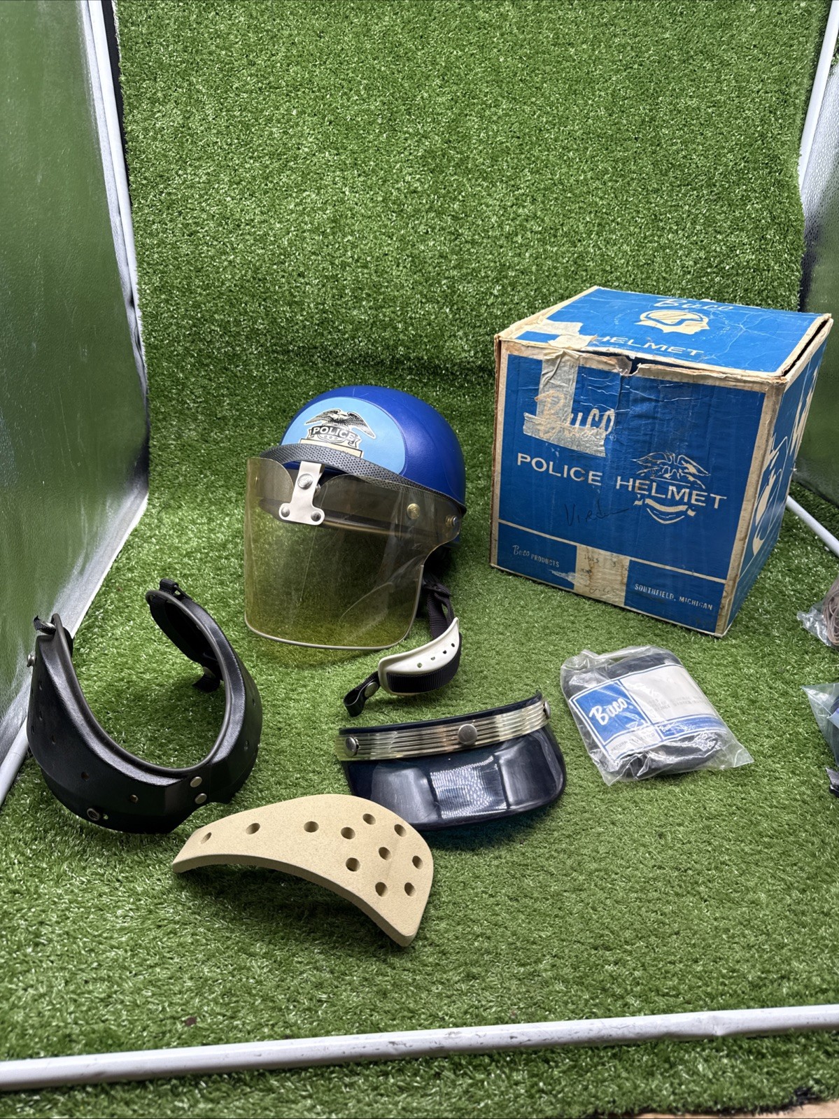 Vintage 1960's Buco Police Motorcycle Helmet With box   S2