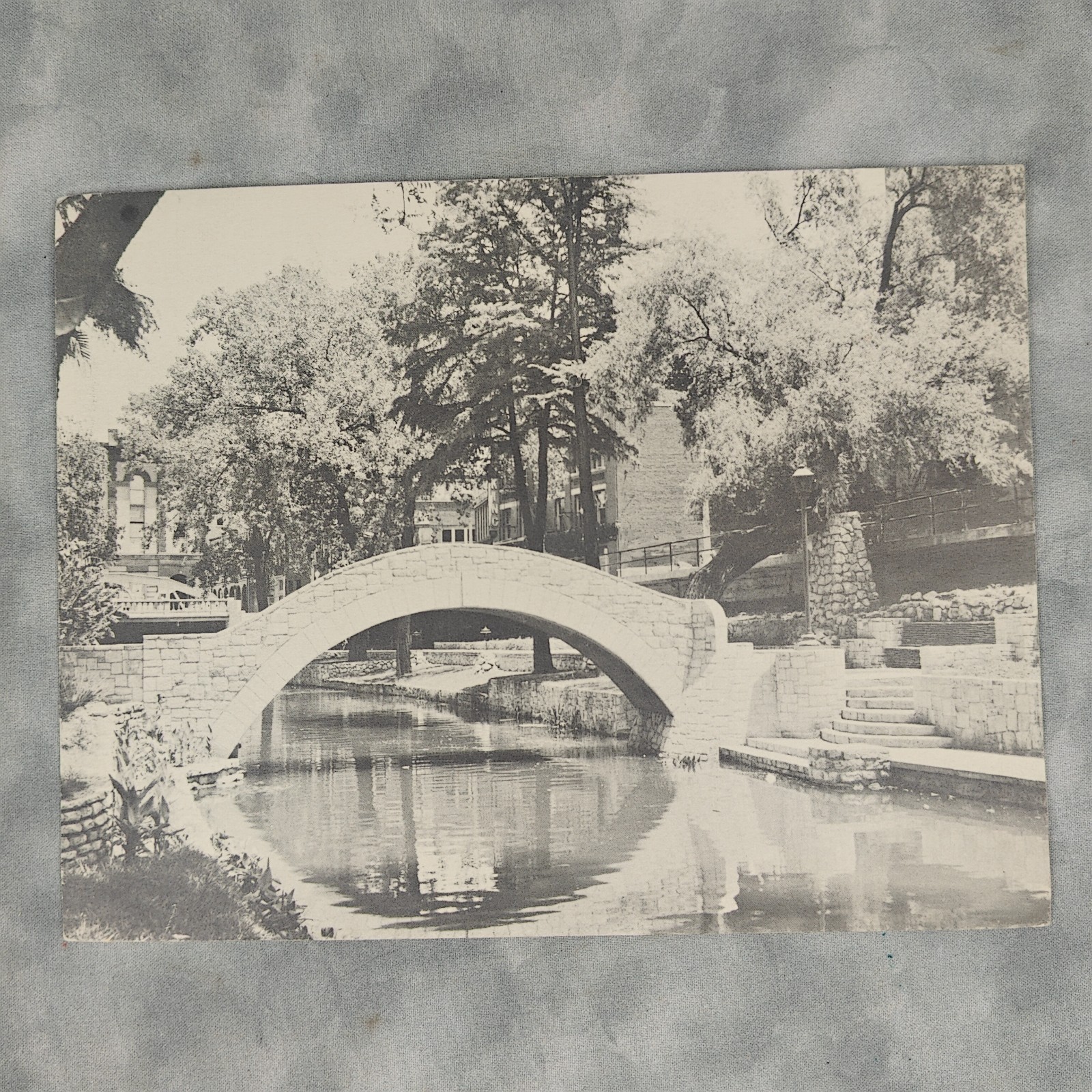 San Antonio River Walk WPA Stone Bridge Jumbo Postcard 6x9 c1940s Unused Texas San Antonio River Walk WPA Stone Bridge Jumbo Postcard 6x9 c1940s Unused Texas