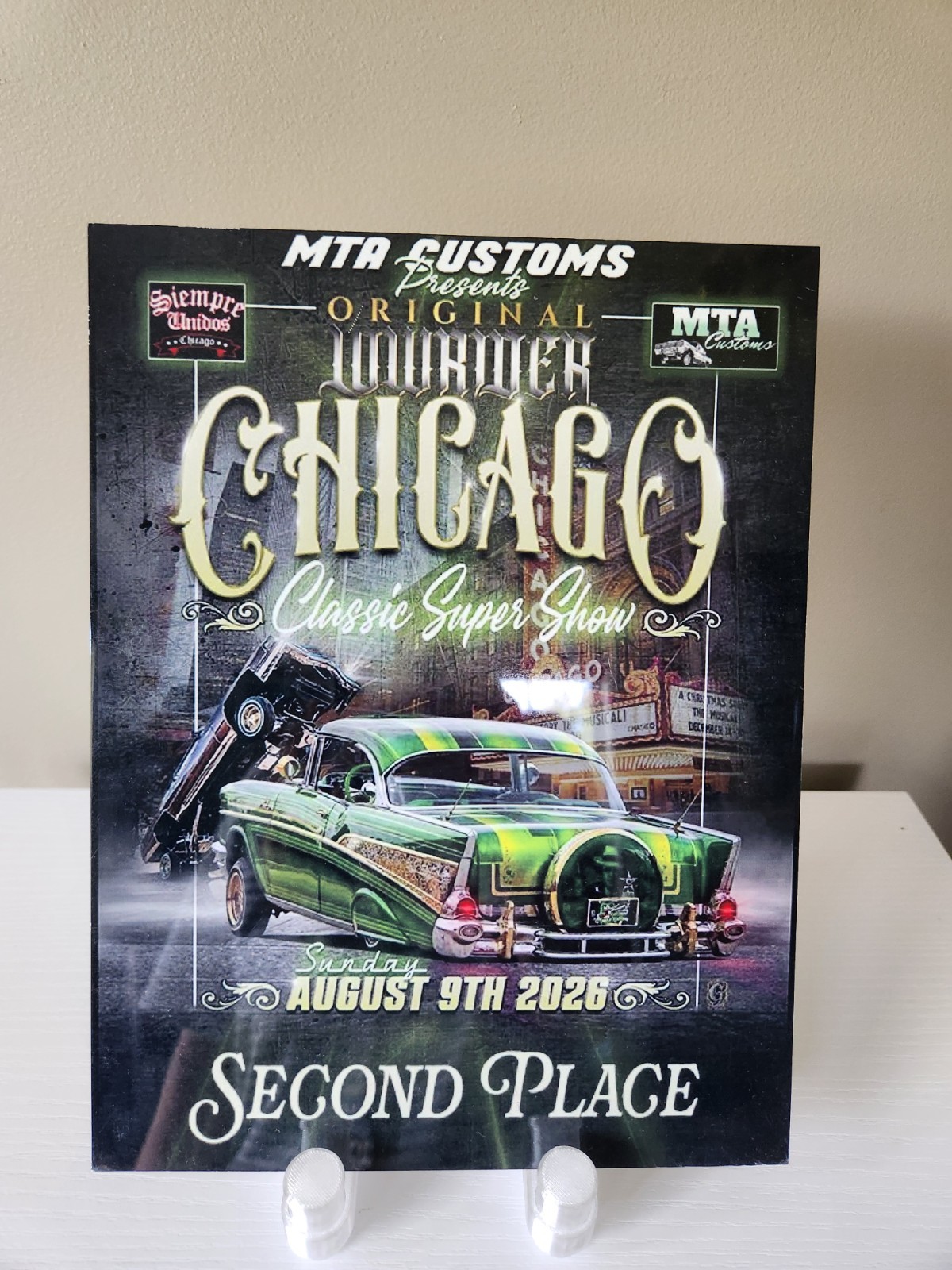2026 Original Lowrider Chicago Classic Super Show 2nd Place Award Plaque MTA