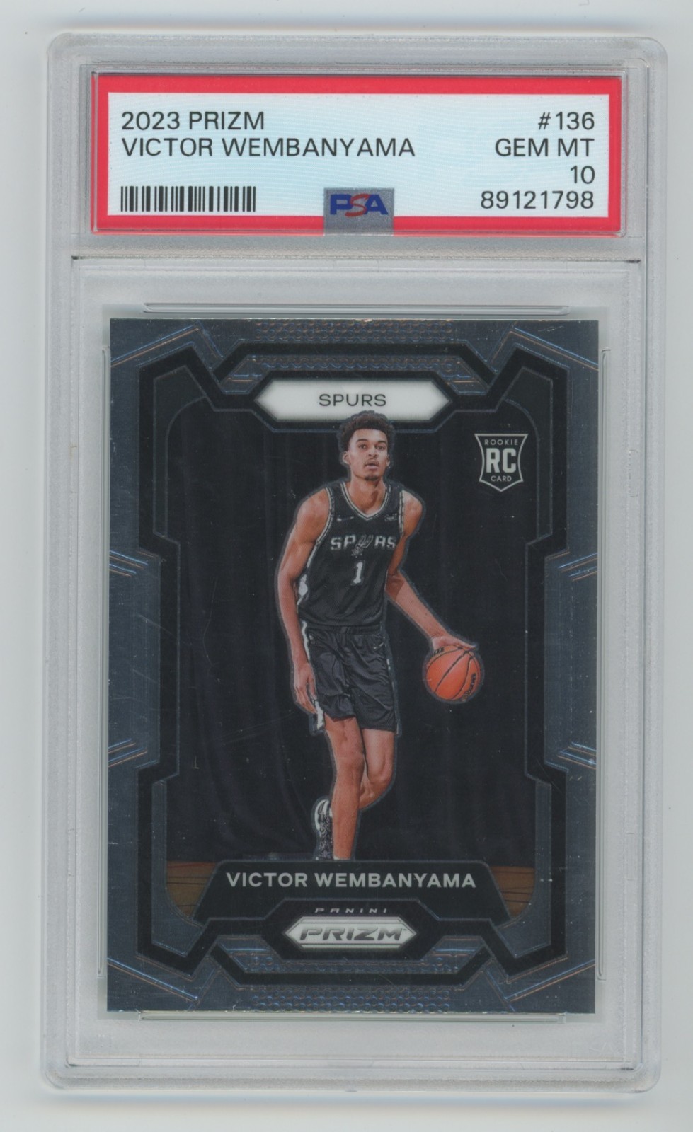 PSA 10 VICTOR WEMBY WEMBANYAMA 2023-24 Prizm #136 Base Chrome Rookie RC SP Spurs