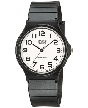 Casio MQ24-7B2 Men's White Dial Black Resin 35mm Analog Watch New