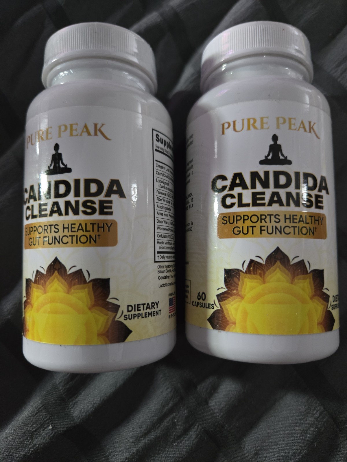 2 X Pure Peak Candida Cleanse 60 Caps, Gut & Colon Support - White