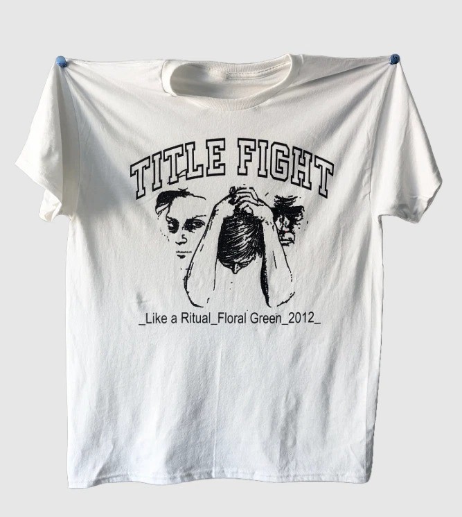 Collection Title Fight Music Band Floral Green White Shirt S to 5XL