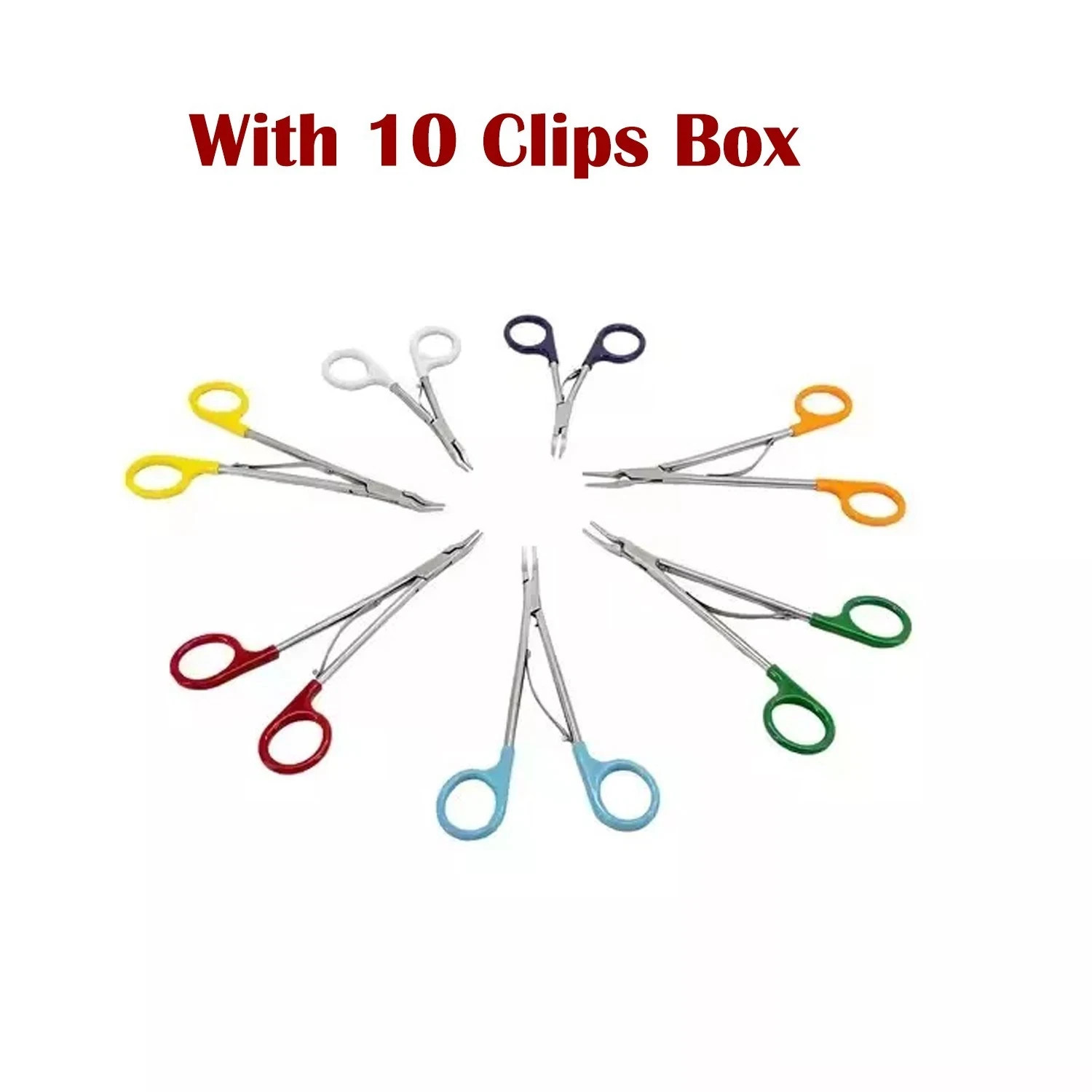 Open Surgical Ligating Clip Applicator 10 PCS and 10 Clips Box Surgical Polymer