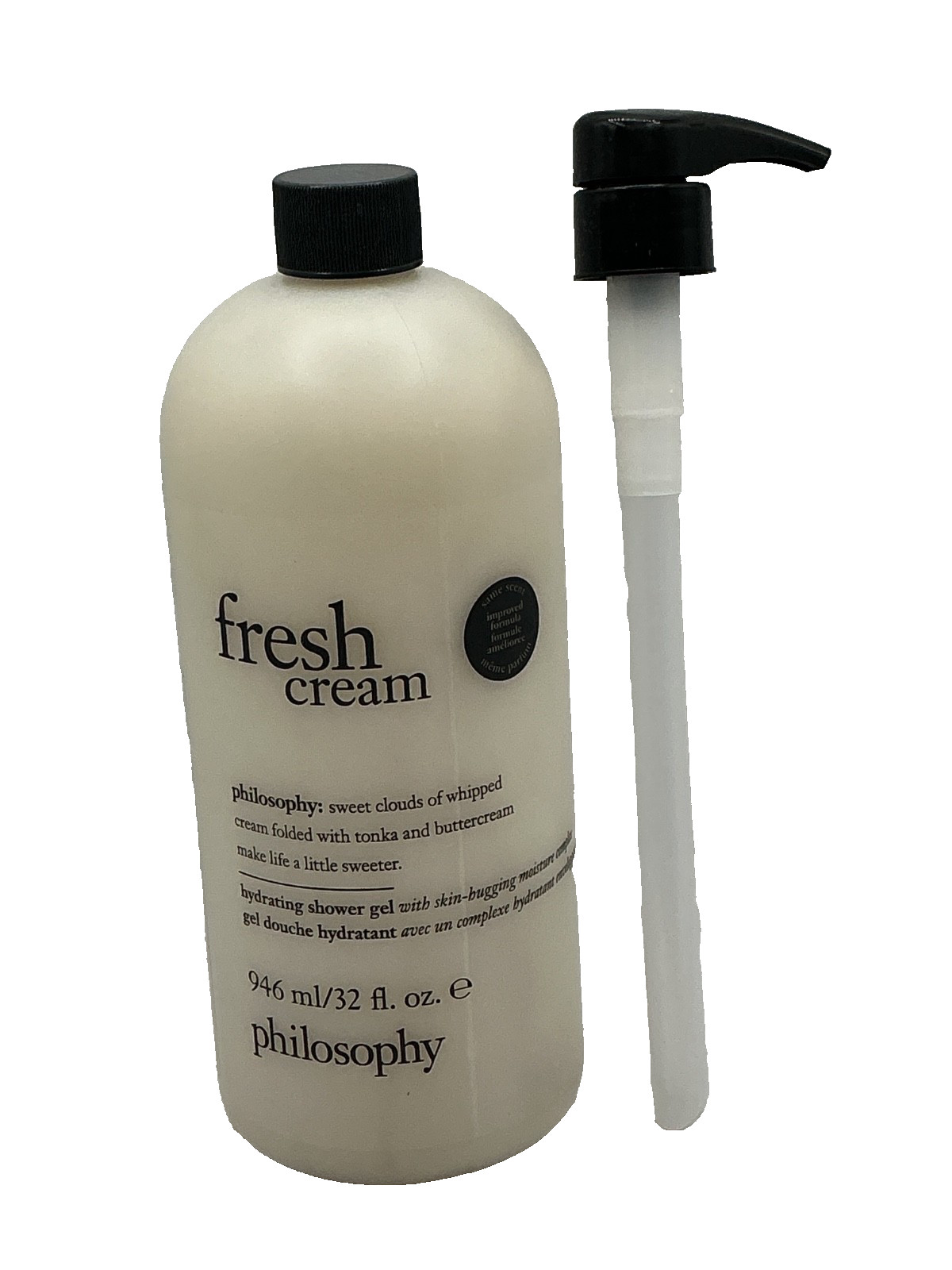 Philosophy Fresh Cream 3 in 1 Hydrating Shower Gel 32 Oz New Sealed + Pump Philosophy Fresh Cream 3 in 1 Hydrating Shower Gel 32 Oz New Sealed + Pump