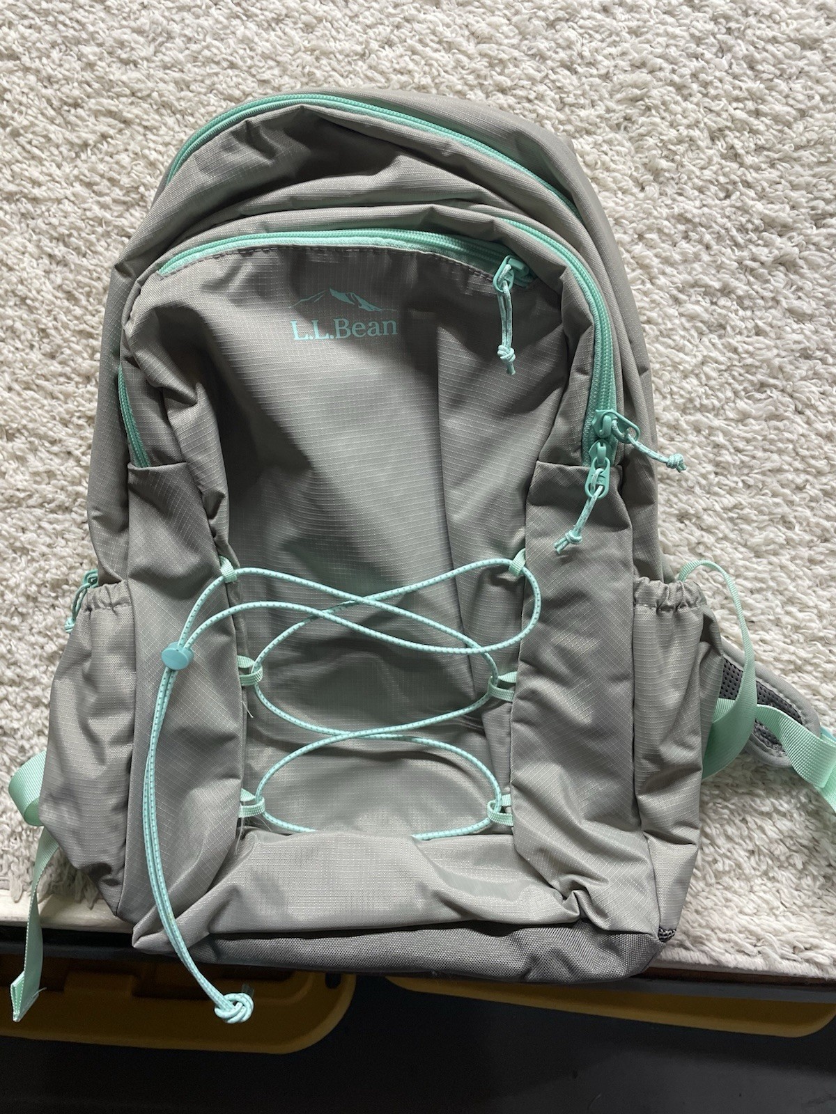 LL Bean Comfort Carry Laptop Hiking Backpack Mineral Gray/Fresh Mint EUC LL Bean Comfort Carry Laptop Hiking Backpack Mineral Gray/Fresh Mint EUC