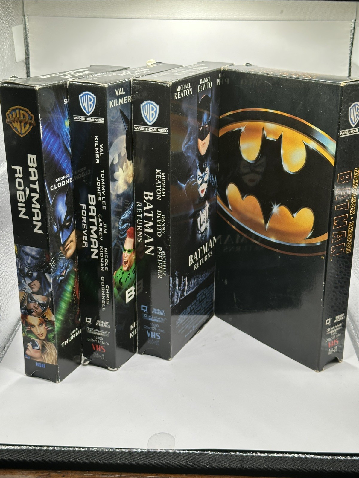 Batman VHS Lot of 4 1989 Returns Forever Batman & Robin Michael Keaton DC 