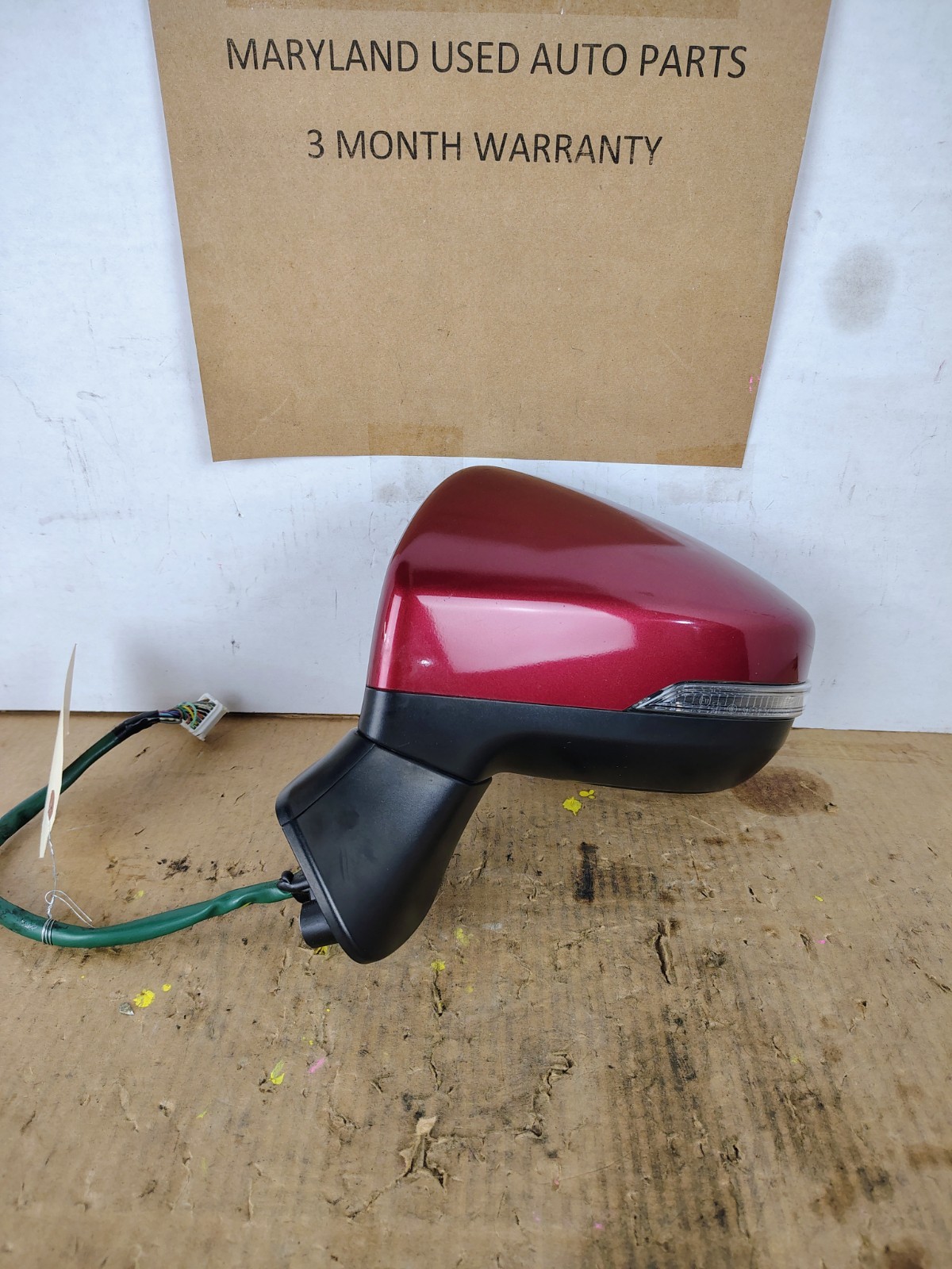 17-23 SUBARU IMPREZA DRIVER DOOR MIRROR VENETIAN RED PEARL BLIND SPOT DIMMING 17-23 SUBARU IMPREZA DRIVER DOOR MIRROR VENETIAN RED PEARL BLIND SPOT DIMMING
