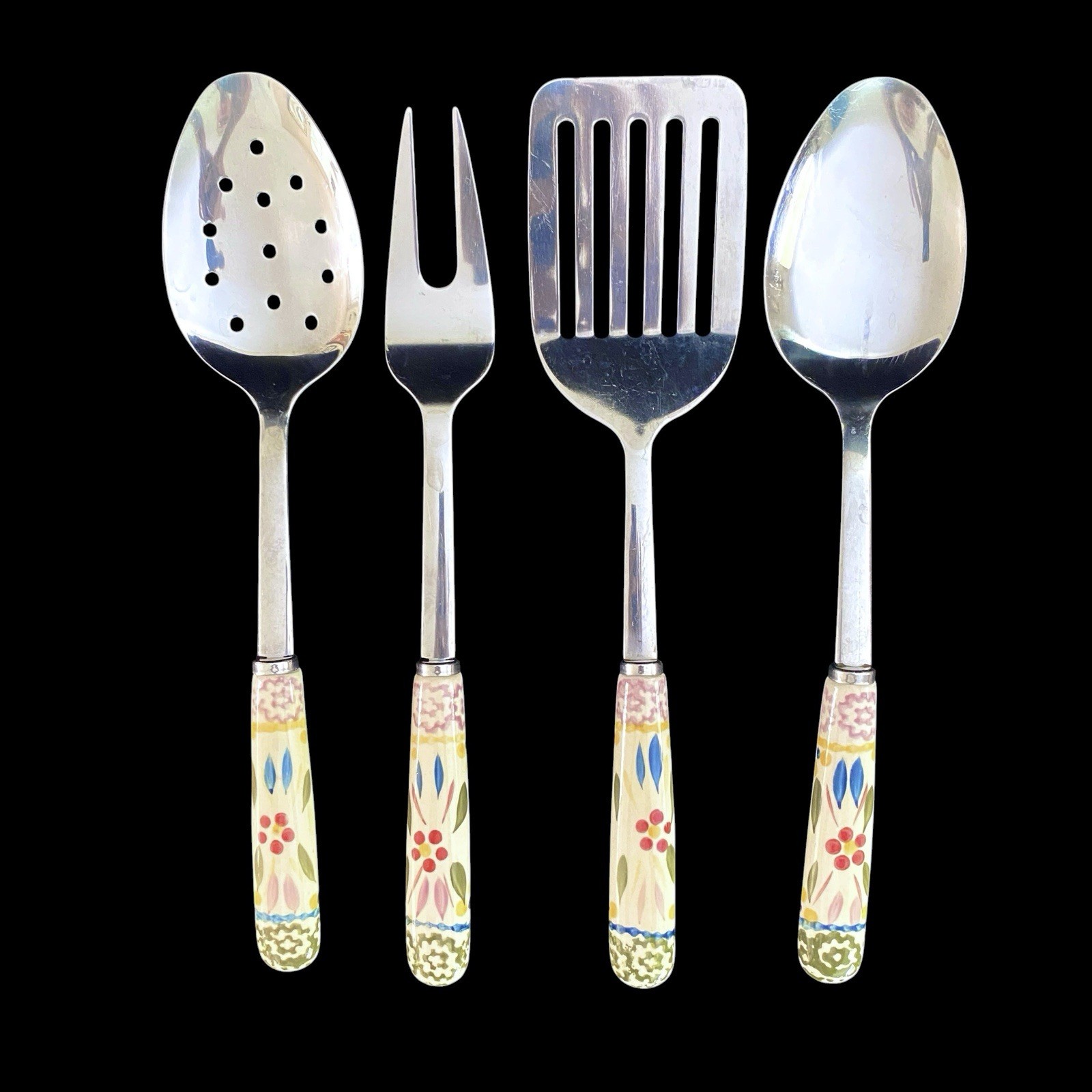 Temptations by Tara Old World 4 Piece Ceramic Stainless Steel Utensil Set Temptations by Tara Old World 4 Piece Ceramic Stainless Steel Utensil Set